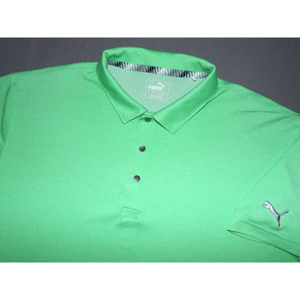 PUMA Short Sleeved Green Stretch Performance Polo‎ Golf Shirt Men's XL